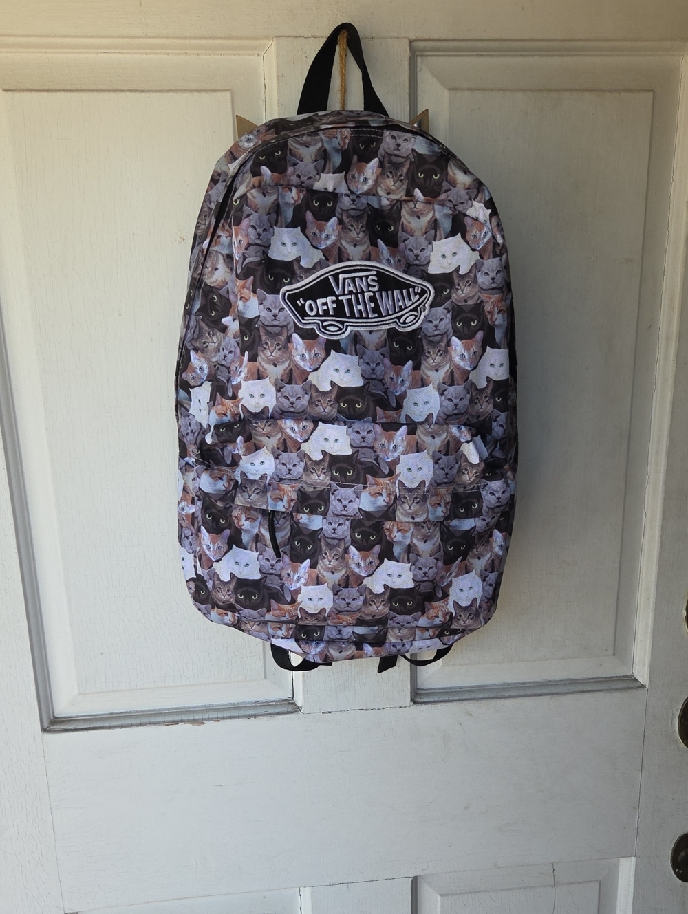 Vans Cat Pattern Backpack - White, Black, Brown, Gray Spca